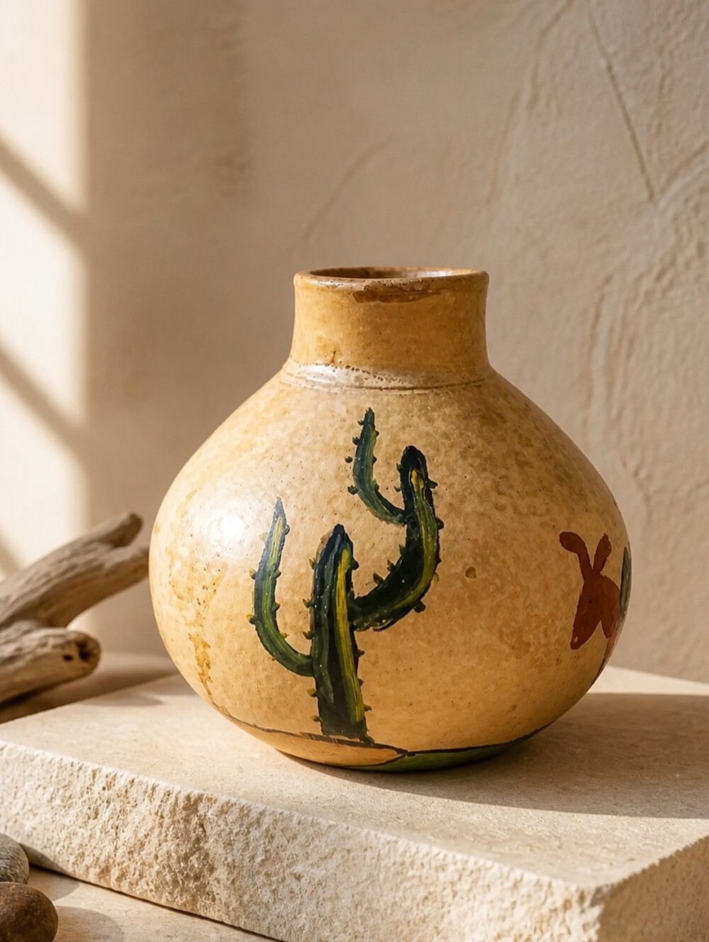 Vintage Handcrafted & Hand Painted Southwestern Small Pottery Vase